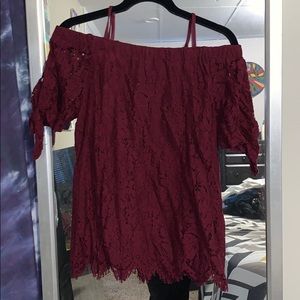 Off the shoulder lace blouse